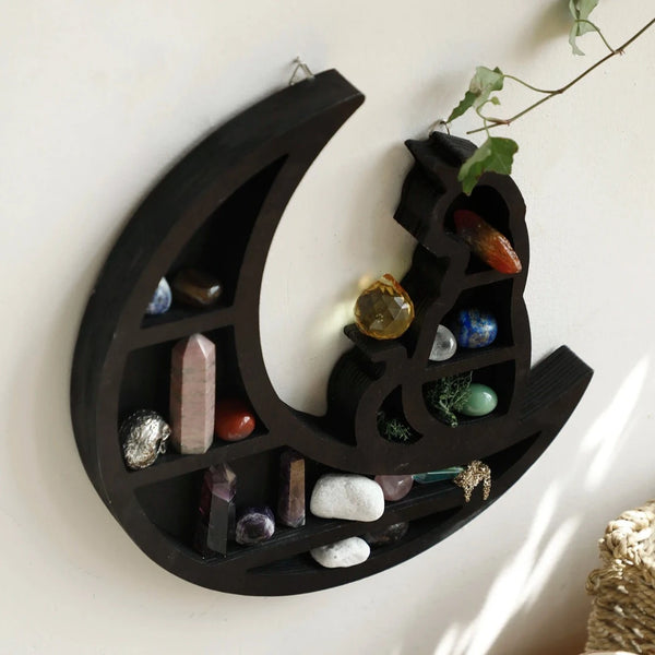 Black Cat Moon Display Shelf-ToShay.org