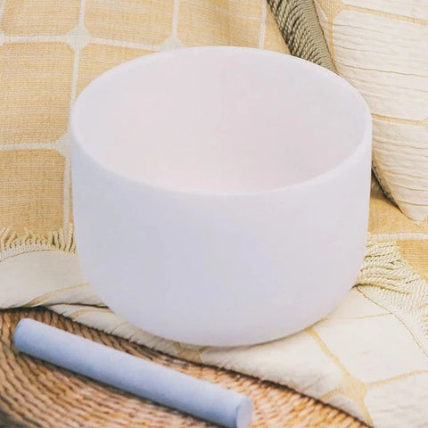 White Frosted Crystal Singing Bowls-ToShay.org