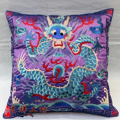 Embroidered Dragon Cushion-ToShay.org