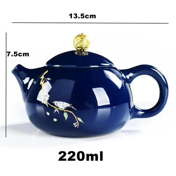 Blue Glazed Porcelain Tea Pot-ToShay.org