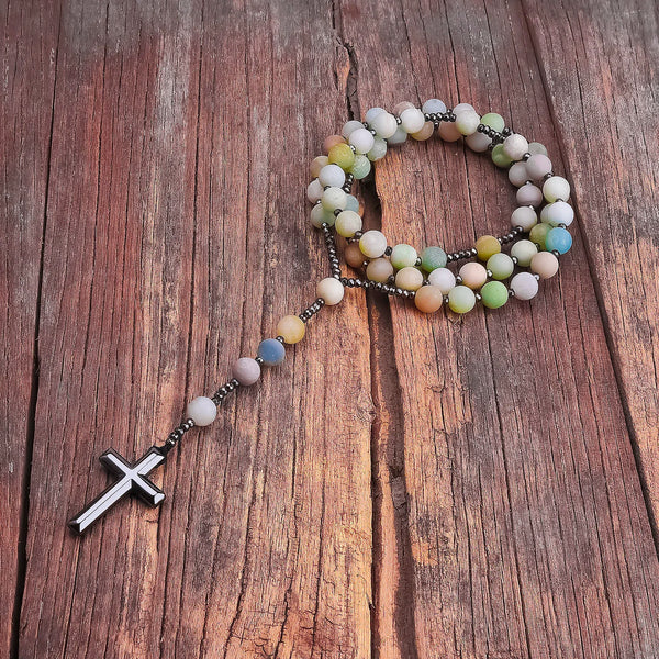 Blue Amazonite Rosary Beads-ToShay.org