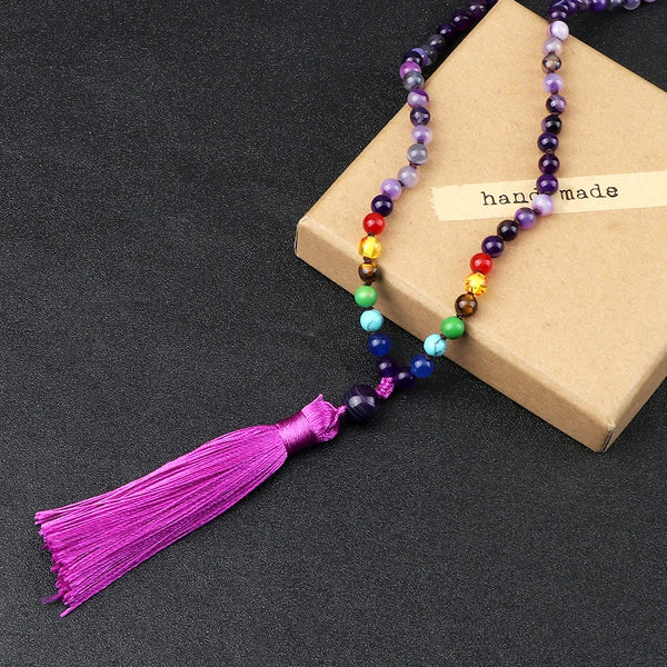 Purple Amethyst Mala Beads-ToShay.org