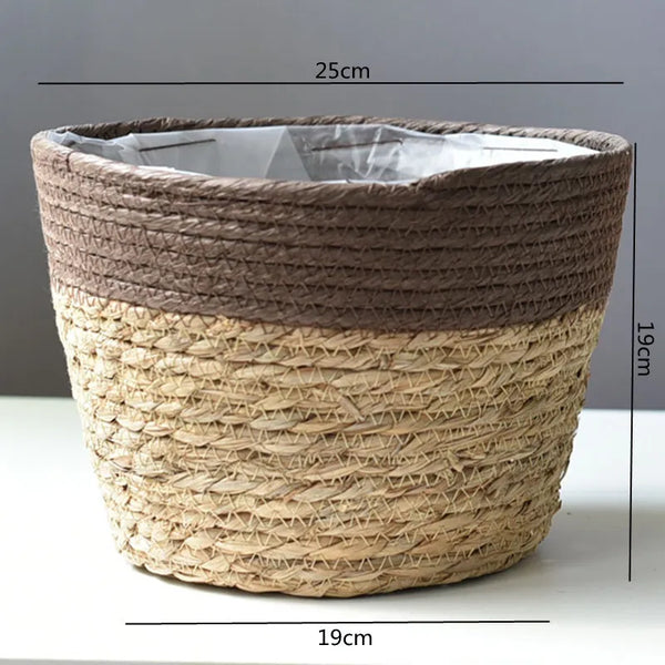 Straw Pot Plant Basket-ToShay.org