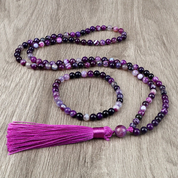 Purple Crystal Mala Beads-ToShay.org