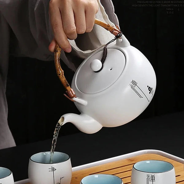 White Ceramic Beam Teapot-ToShay.org