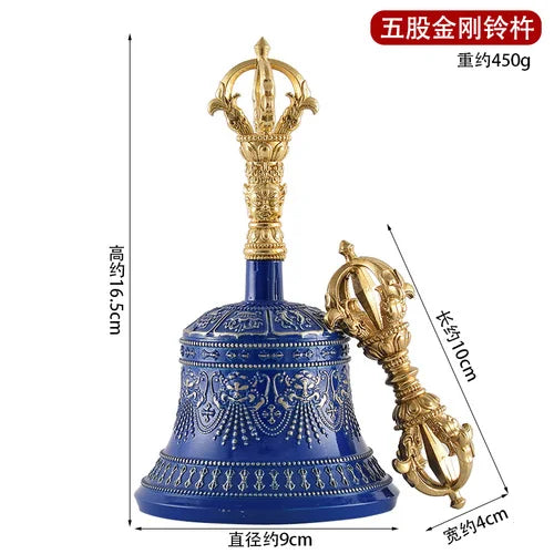 Blue Vajra Hand Bell-ToShay.org