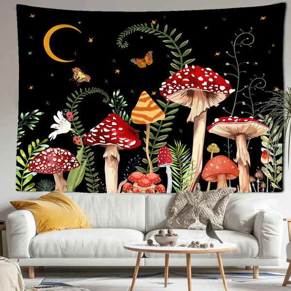 Mushroom Forest Tapestry-ToShay.org