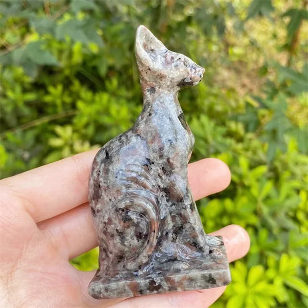 Grey Yooperlite Cat Statue-ToShay.org