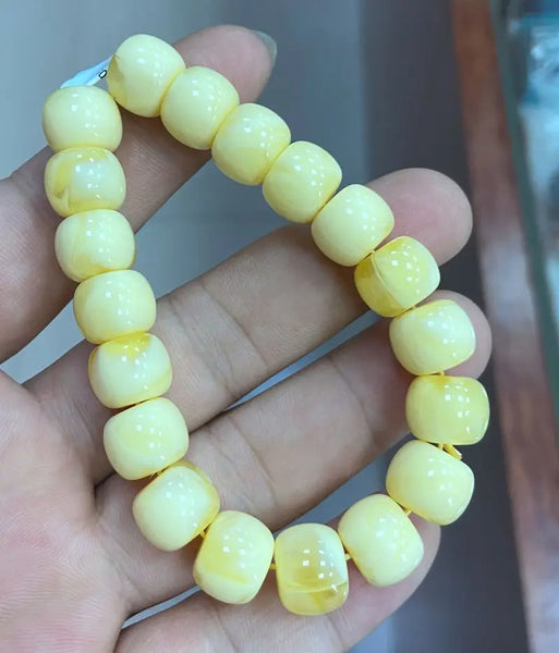 Yellow Amber Bead Bracelet-ToShay.org