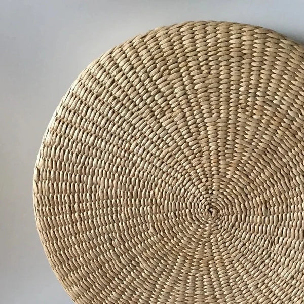 Woven Straw Pouf-ToShay.org