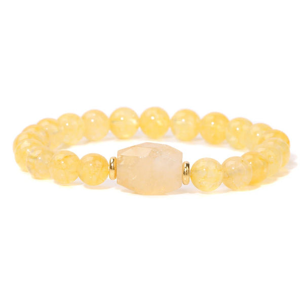 Yellow Citrine Bead Bracelet-ToShay.org