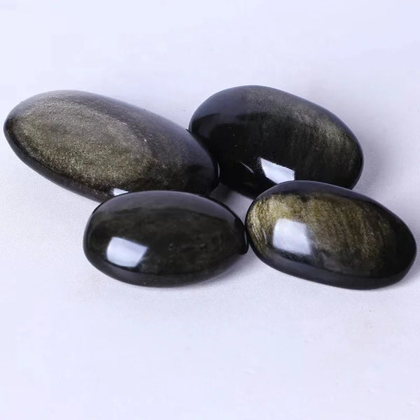 Black Gold Obsidian Palm Stones-ToShay.org