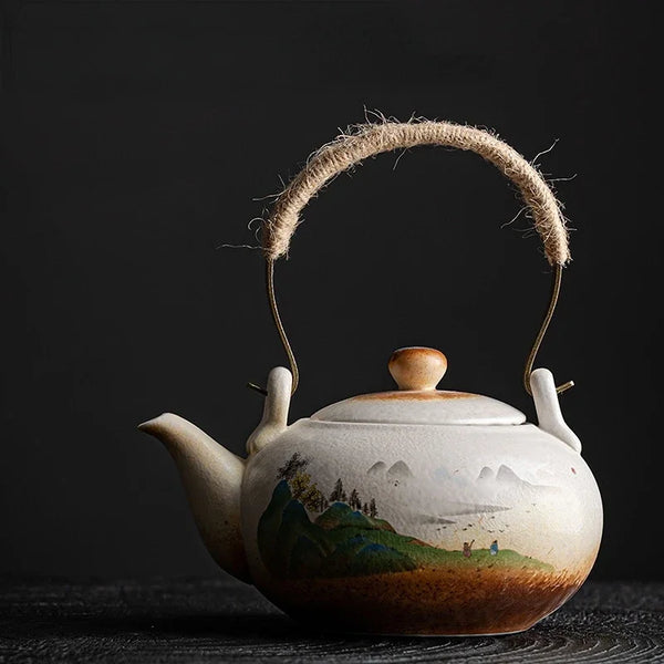 Pottery Landscape Tea Pot-ToShay.org