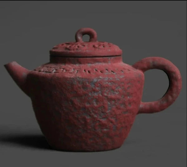 Red Rough Clay Scripture Teapot-ToShay.org