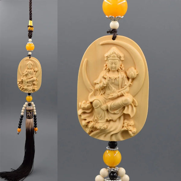 Wood Guanyin Buddha Pendant-ToShay.org