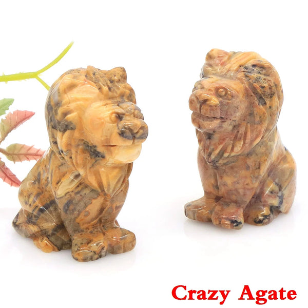 Mixed Crystal Lion Statues-ToShay.org