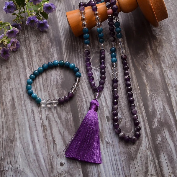 Purple Amethyst Mala Beads-ToShay.org