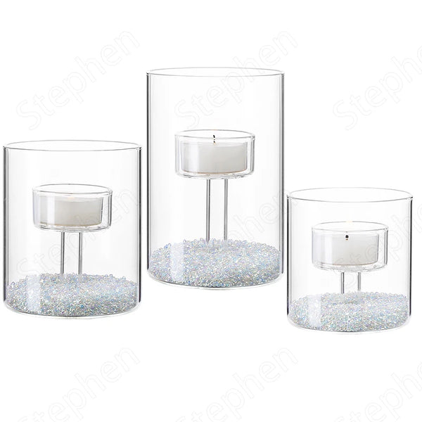 Clear Glass Candle Holder-ToShay.org