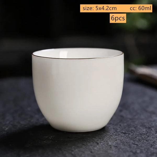 White Painted Porcelain Tea Cup-ToShay.org