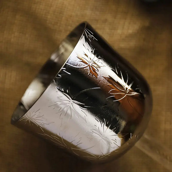 Silver Leaf Crystal Handle Bowl-ToShay.org