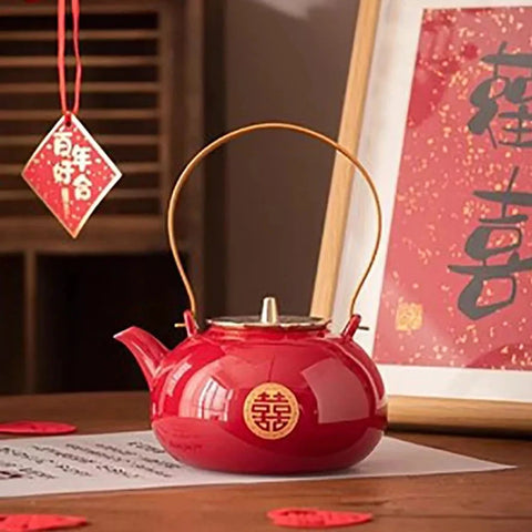 Red Ceramic Tea Set-ToShay.org