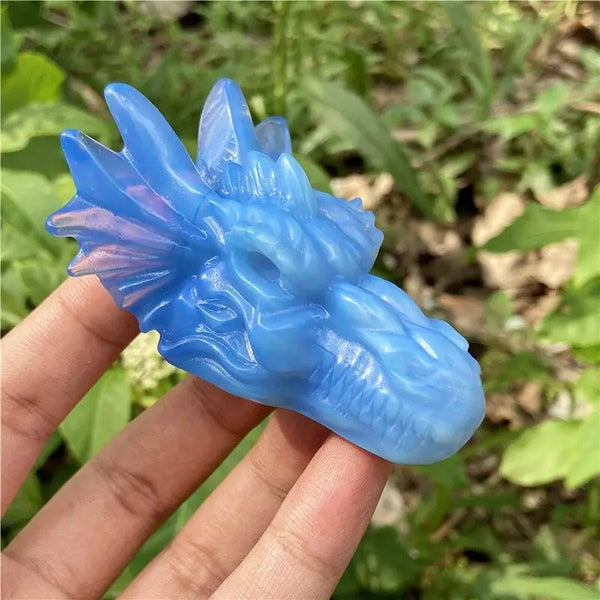 Blue Opalite Dragon Skull-ToShay.org