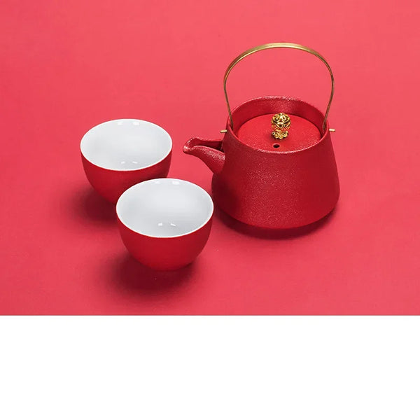 Red Ceramic Tea Sets-ToShay.org