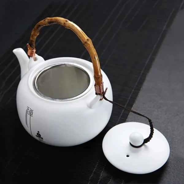 White Ceramic Beam Teapot-ToShay.org