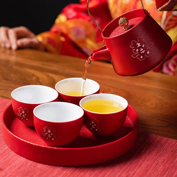 Red Ceramic Tea Sets-ToShay.org