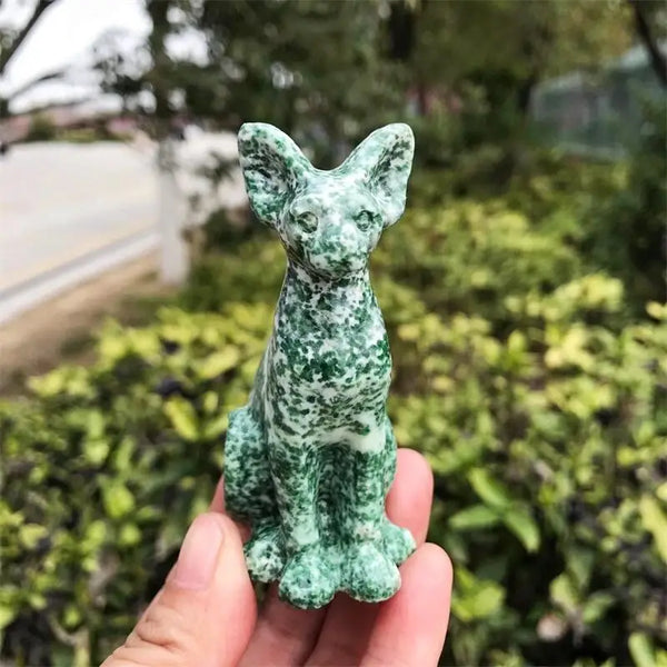 Green Leopard Print Stone Cat-ToShay.org