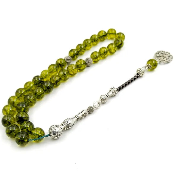 Green Olive Crystal Prayer Beads-ToShay.org