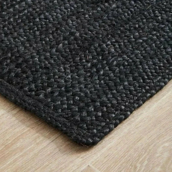 Jute Woven Black Rug-ToShay.org