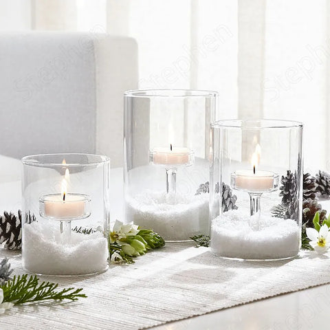 Clear Glass Candle Holder-ToShay.org