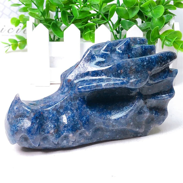 Blue Aventurine Dragon Skull-ToShay.org