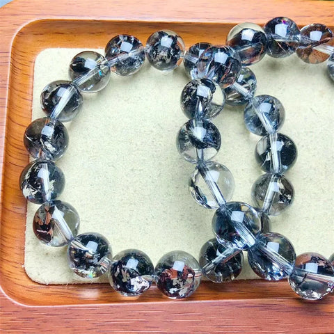 Black Quartz Bead Bracelet-ToShay.org