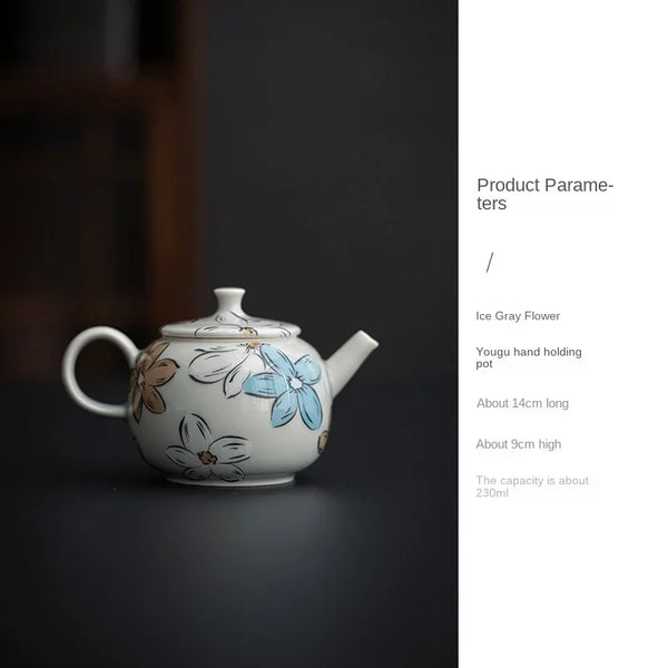 Grey Glaze Porcelain Teapot-ToShay.org