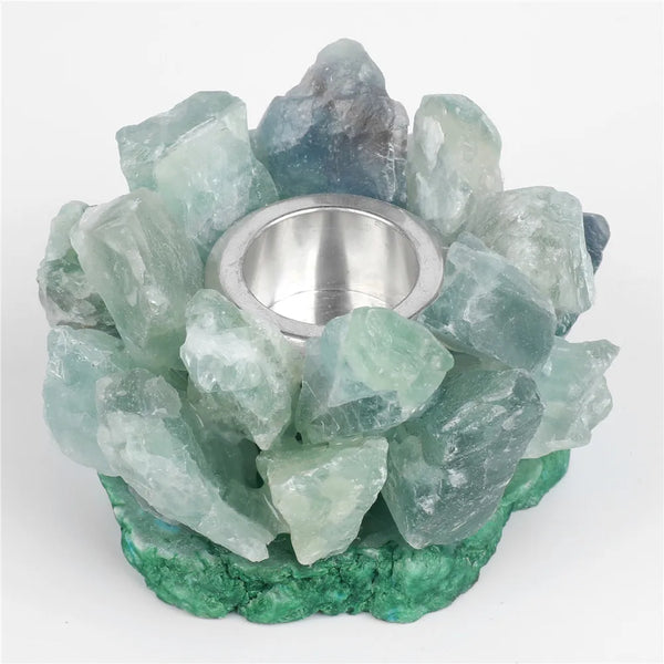 Green Fluorite Tealight Holder-ToShay.org