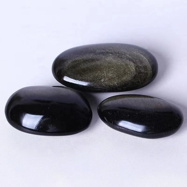 Black Gold Obsidian Palm Stones-ToShay.org