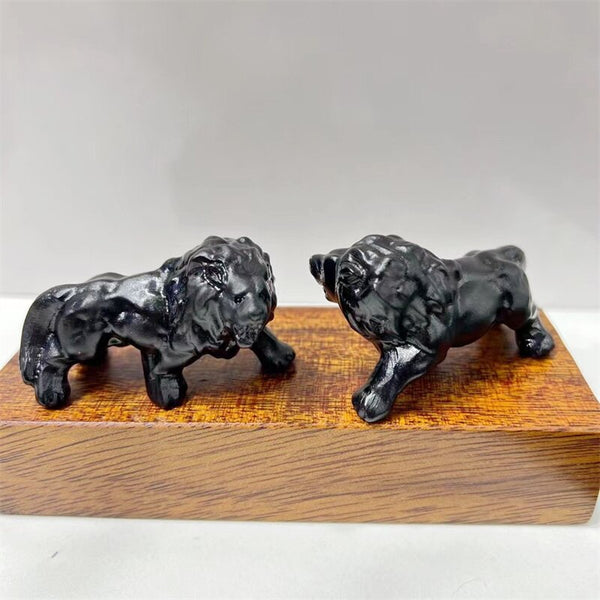 Black Obsidian Lion Statue-ToShay.org