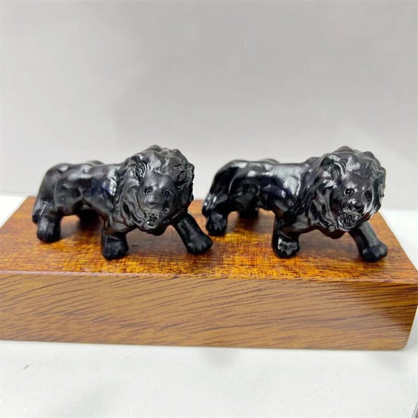 Black Obsidian Lion Statue-ToShay.org