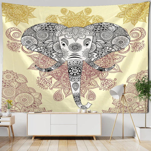 Elephant Mandala Art Tapestry-ToShay.org