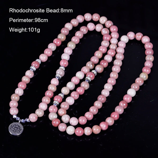 Pink Rhodochrosite Mala Beads-ToShay.org