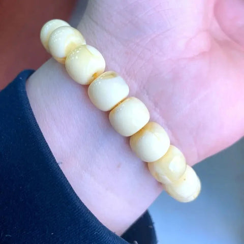 Yellow Amber Bead Bracelet-ToShay.org