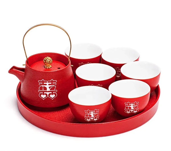 Red Ceramic Tea Sets-ToShay.org