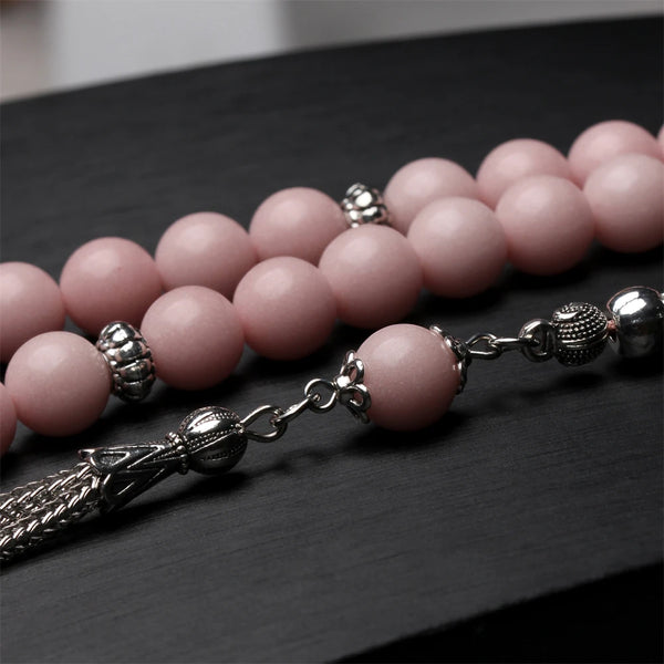 Pink Luminous Stone Prayer Beads-ToShay.org