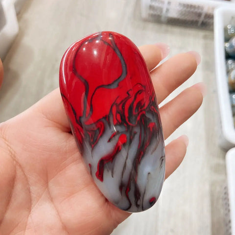 Red Agate Palm Stone-ToShay.org