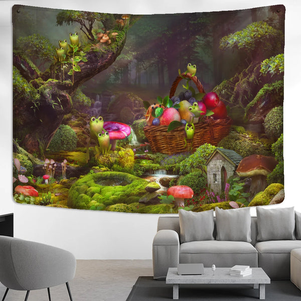 Forest Frog Art Tapestry-ToShay.org