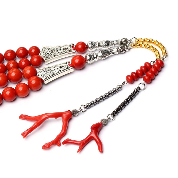 Orange Coral Prayer Beads-ToShay.org