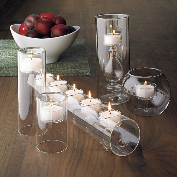 Clear Glass Candle Holders-ToShay.org