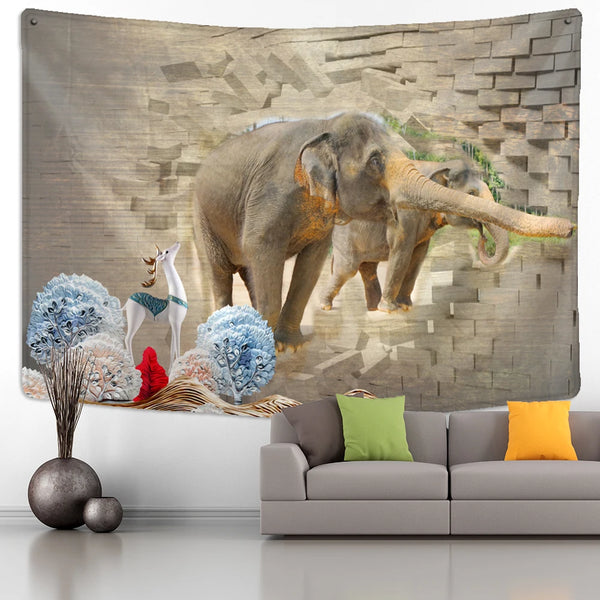 Elephant Art Tapestry-ToShay.org